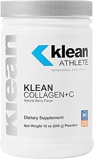 Klean Athlete Klean Collagen+C - Collagen Peptides with Vitamin C - for Joint & Connective Tissue Support - 12 Ounces - Natural Berry Flavor