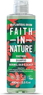 Faith In Nature Organic Aloe Vera Shampoo, Soothing for Normal Hair & Scalp, Vegan & Cruelty Free, No SLS, Silicones or Parabens, 400ml