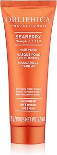 Obliphica Seaberry Hair Mask - Deep Conditioning Hydrating Treatment for Dry and Damaged Hair - Fine, Frizzy, and Color-Treated Hair - 2.64 Ounce (Pack of 1)