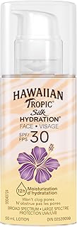 Hawaiian Tropic Silk Hydration Lotion Sunscreen for Face, SPF 30, 50mL | Travel Size Suncare, Oil Free Face Sunscreen, Hawaiian Tropic SPF 30, Face, Mini Sunscreen, 50 mL