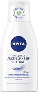 NIVEA Wasserfester Augen Make-Up Entferner (125 ml), sanfter Balsam mit Kamillen-Extrakt und Provitamin B5, entfernt selbst wasserfeste Mascara