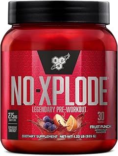 BSN N.O.-XPLODE Pre Workout Powder, Energy Supplement for Men and Women with Creatine and Beta-Alanine, Fruit Punch, 30 Servings, 1.2 Pound (Packaging May Vary)