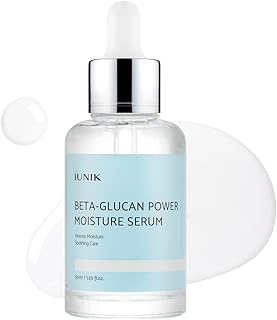 IUNIK Beta-Glucan Power Moisture Serum – Beta-Glucan & 7 Types of Peptides Deep Hydration Vegan Serum for Dry, Mature & Sensitive Skin, Korean Skincare, 50ml / 1.69 fl oz