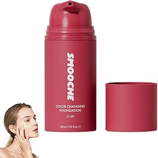 Smooche Foundation Korean, Smooche Colour Changing Foundation, Moisturizing Concealer Brighten Long-Lasting, Even Skin Tone for All Skin Types - 30ml (1 Pack)
