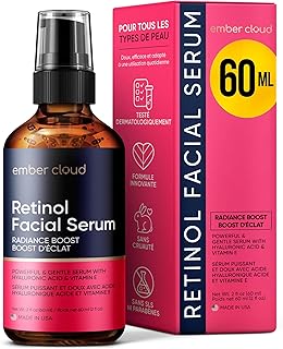 Retinol 1% Serum for Face with Hyaluronic Acid, Vitamin E & Aloe Vera - All Skin Types - Supports Even Tone - Day and Night - 2 Oz