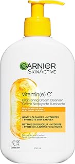 Garnier Vitamin C Cream Cleanser Brightening & Hydrating, removes makeup, protects moisture barrier Cream-to-foam, for sensitive/dull/dry skin 250 ml