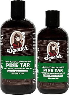 Dr. Squatch Natural Men's Shampoo and Conditioner Set - Healthy, Full Looking Hair - Pine Tar Natural Shampoo and Conditioner for Men (11 fl oz, 2 pack)