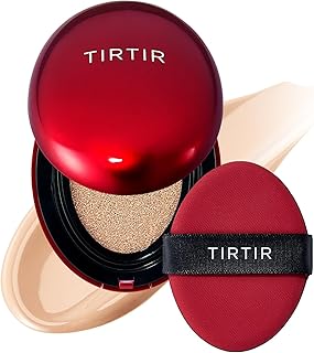 [*Mini Size*] TIRTIR Mask Fit Red Cushion Foundation | Full coverage, Weightless, Skin fit, Satin Glow Finish, Korean Makeup BB Foundation, beauty, Tattoo cover up, Buildable (#21N Ivory, 0.15 Fl Oz)
