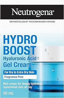 Neutrogena Fragrance Free Hydro Boost Gel Cream for Extra Dry Skin, Hyaluronic Acid Face Moisturizer for Extra-Dry Skin, Sensitive & Acne-Prone Skin Provides Long Lasting Hydration, Non-Comedogenic, 50ml