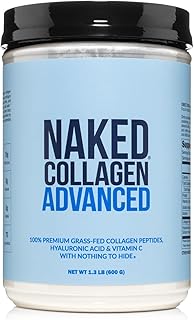 NAKED Collagen Advanced - Peptides Protein Powder, Hyaluronic Acid, Vitamin C, Pasture-Raised, Grass-Fed Hydrolyzed Collagen Supplement, Paleo Friendly, Non-GMO, Keto, Gluten Free, 1.3LB