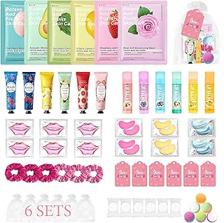 Erinde 60 Stück Spa-Party-Zubehör für Mädchen, Geschenkset für Frauen, Spa-Party-Geschenke mit Gesichtsmasken für Hautpflege, Handcreme, Lippenbalsam, Lippenmaske, Geburtstagsgeschenk für Frauen