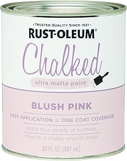 Rust-Oleum Blush Pink Chalked All-in-One Ultra Matte Paint | One Coat Coverage | No Primer, Sanding, Or Topcoat Needed | Easy Clean Up | Made in USA | 30 OZ