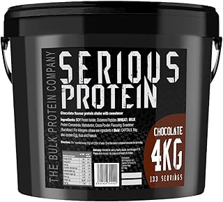 SERIOUS PROTEIN – Protein Powder – 4kg – Low Carb – Supports Lean Muscle Growth – Recovery Supplement - The Bulk Protein Company - 133 Servings (Chocolate)