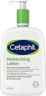 Cetaphil Moisturising Lotion 1L, Face & Body Moisturiser for Dry to Normal Skin, with Avocado Oil, Glycerin, Niacinamide & Pro-Vitamin B5, Non-Comedogenic, Fragrance-Free, Dermatologist Tested