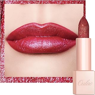OULAC Diamond Lustre Lippenstift Rot, Hochpigmentierter Lipstick mit Feine Textur und Lang Anhaltende Feuchtigkeitsspendende Formel, Auffälliges Lippen-Makeup, Vegan (D03) Soirée Red