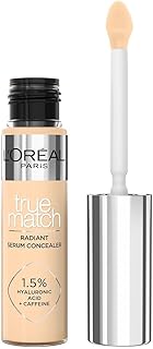 L'Oréal Paris Concealer für ein natürliches Strahlen, Feuchtigkeitsspendend und aufpolsternd, Gesichts Make-Up mit Hyaluronsäure und Koffein, True Match Radiant Serum Concealer 4D, 11 ml