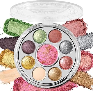 UCANBE Lidschatten Palette mit Rouge, 9 Farben Hochpigmentiert Makeup Palette Matt Glitzer Metallic, Seidige Textur Langanhaltend, Schminkset für Damen, 01 Mittelalterliches Bankett