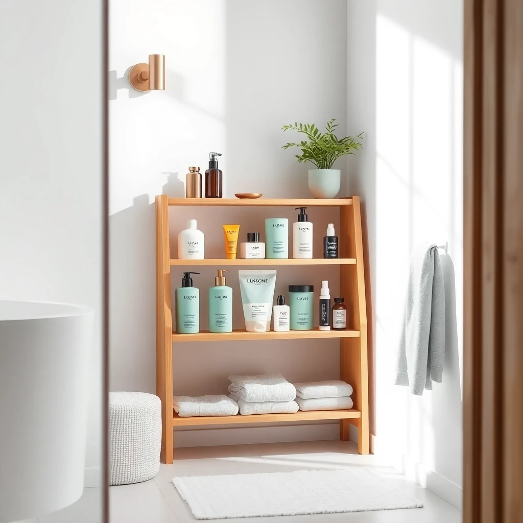 Produits capillaires sur une étagère