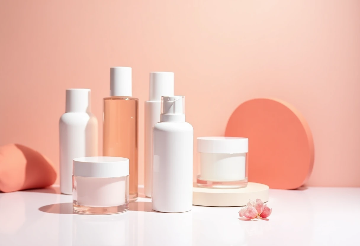 A selection of skincare bottles