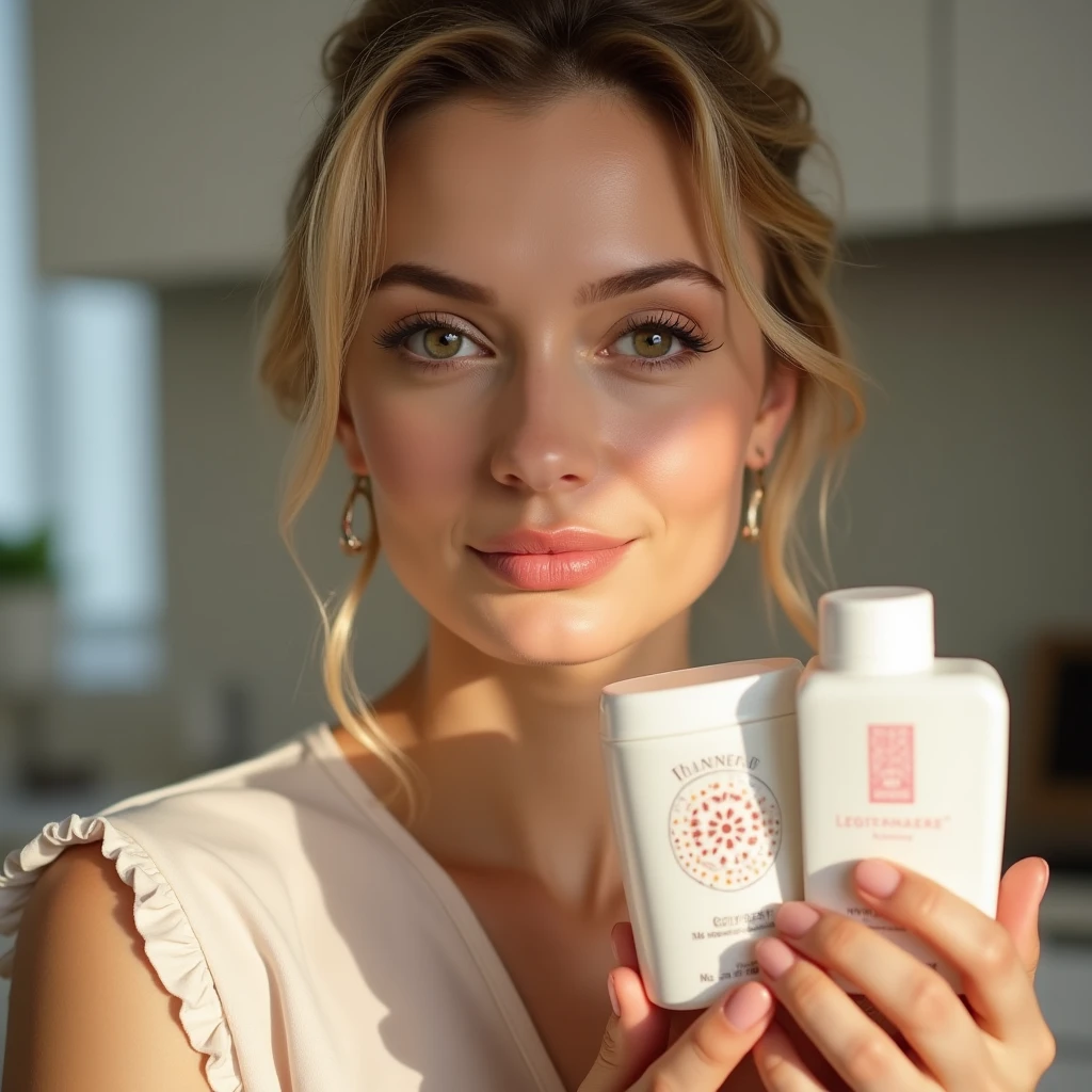 Person, die Nahrungsergänzungsmittel untersucht