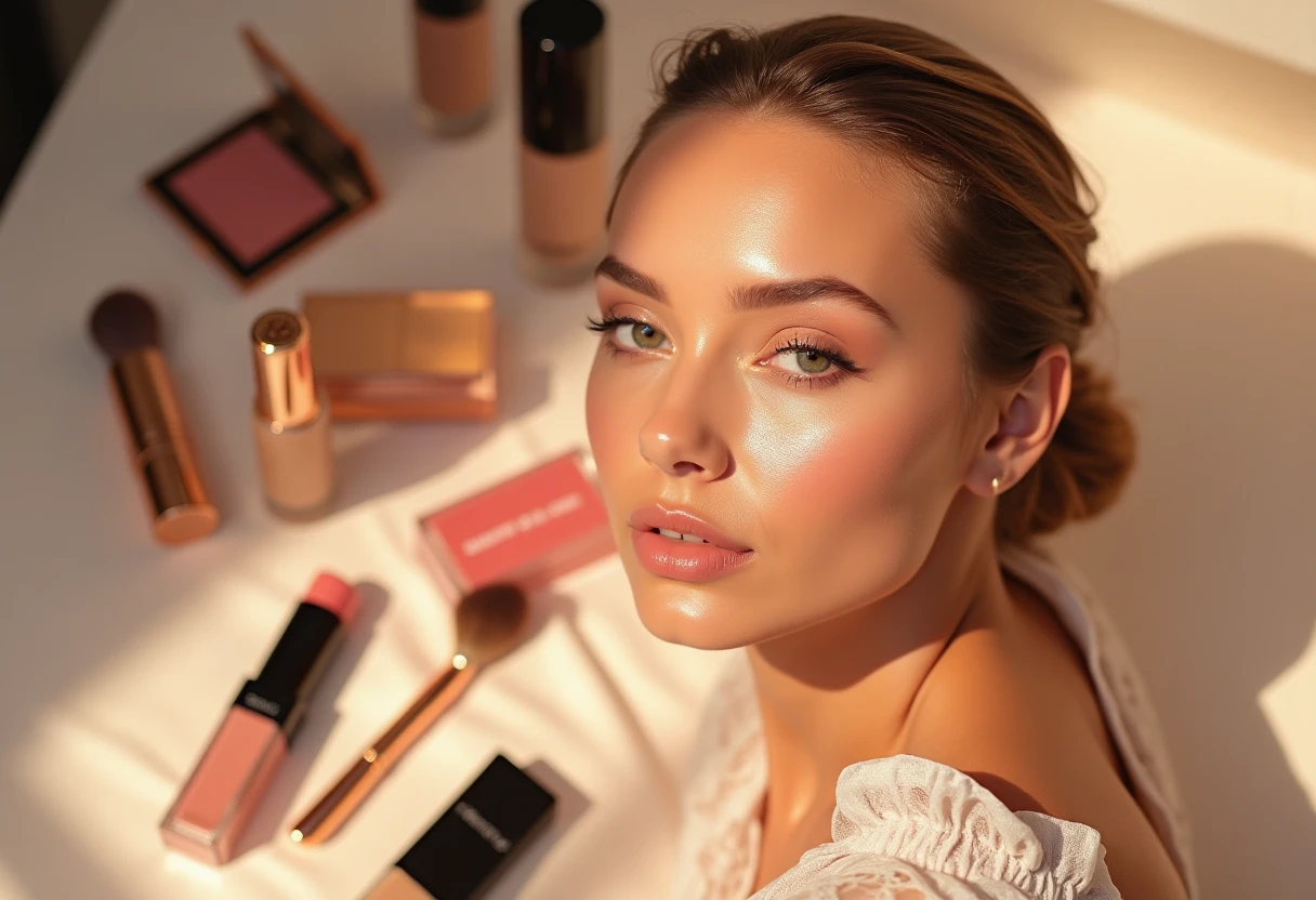 Make-up-Produkte auf einem Tisch