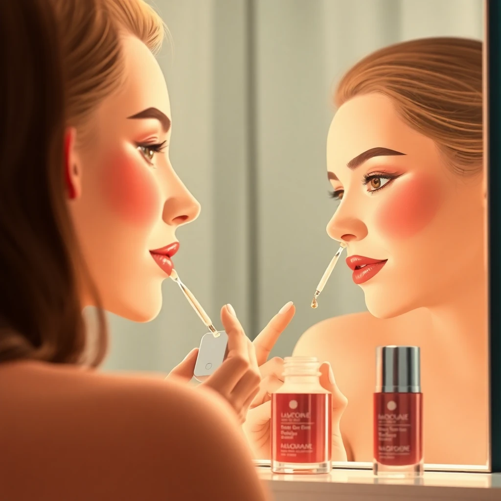 Aplicación de serum en el cuidado de la piel