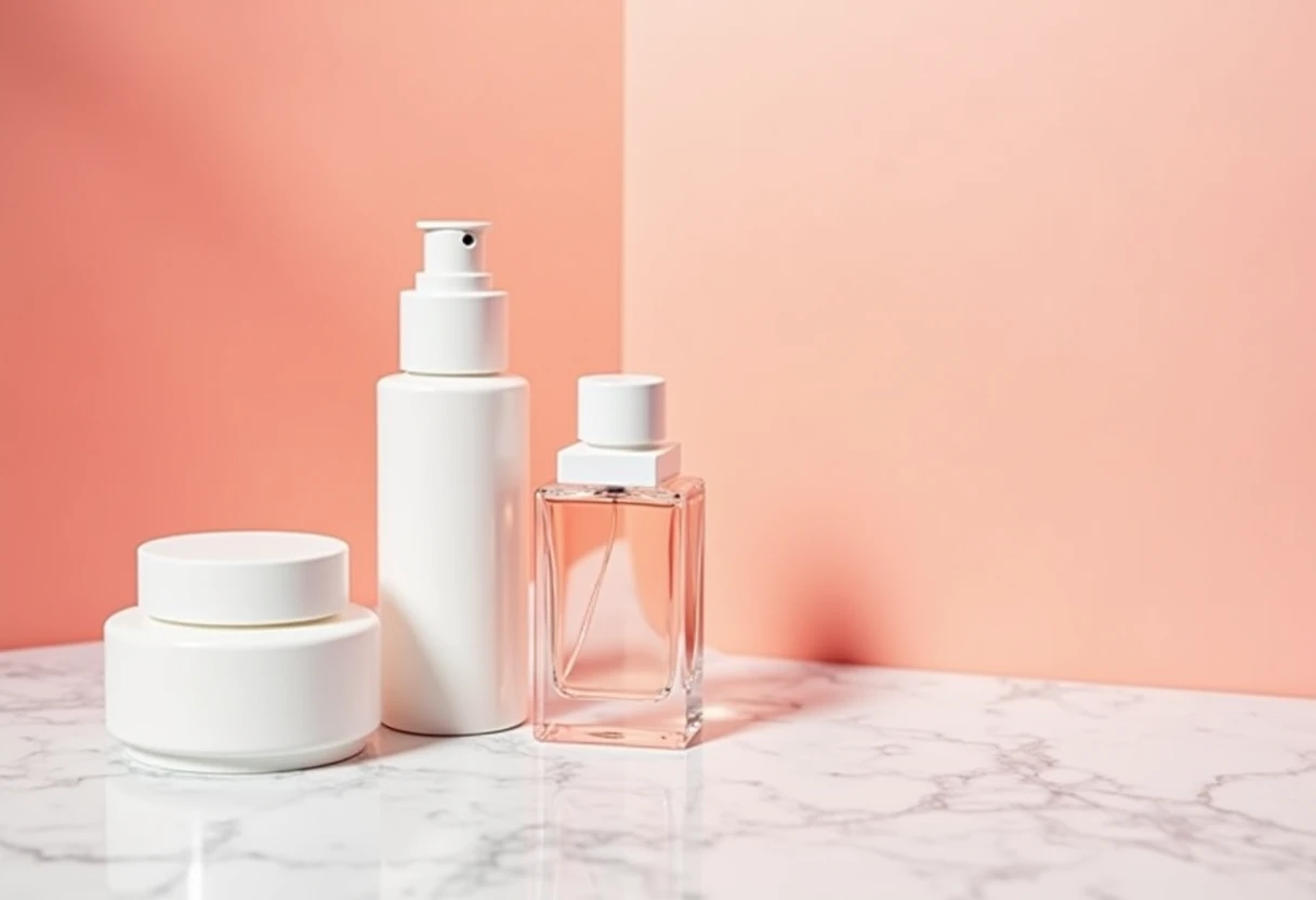 Flacon de parfum sur marbre
