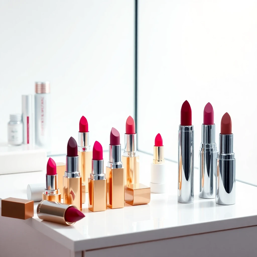 Vibrant lipsticks on display