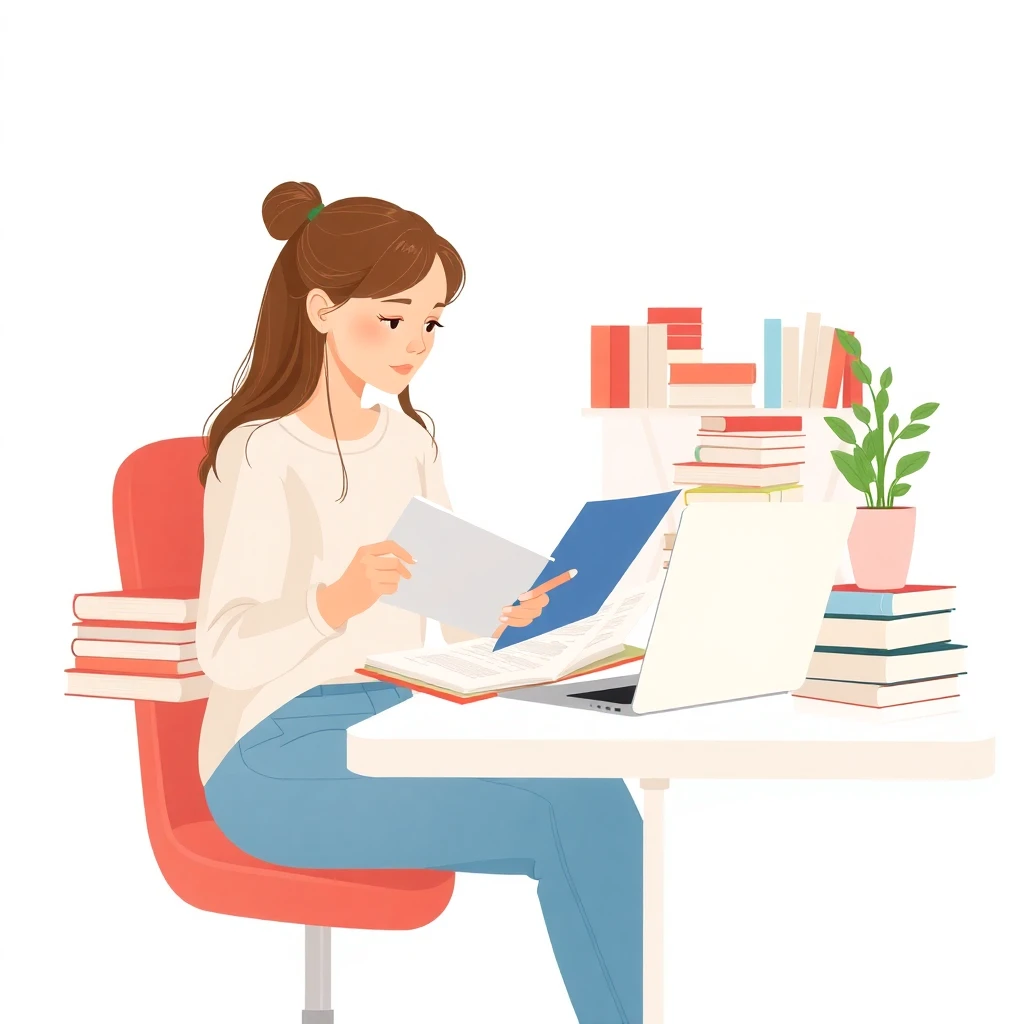 Estudiante evaluando vitaminas