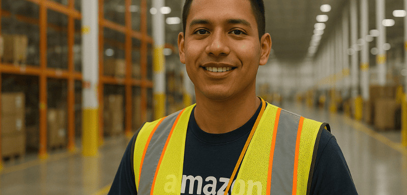 Empleado de almacén de Amazon.